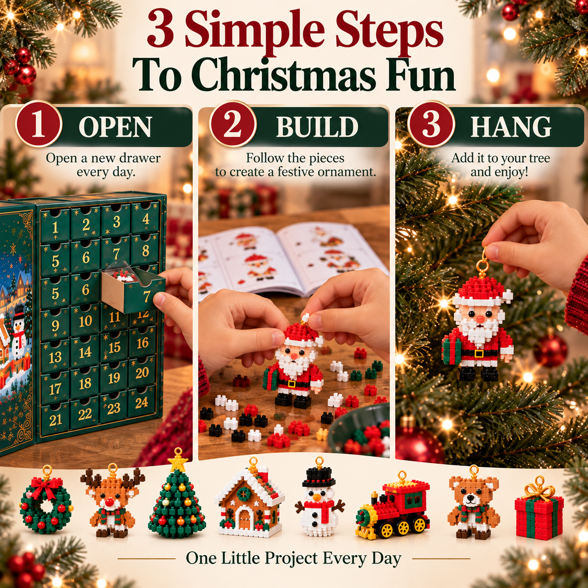 🎅🔥LAST DAY 30% OFF ✨ Healrize®Christmas Countdown Brick Building Advent Calendar For Families