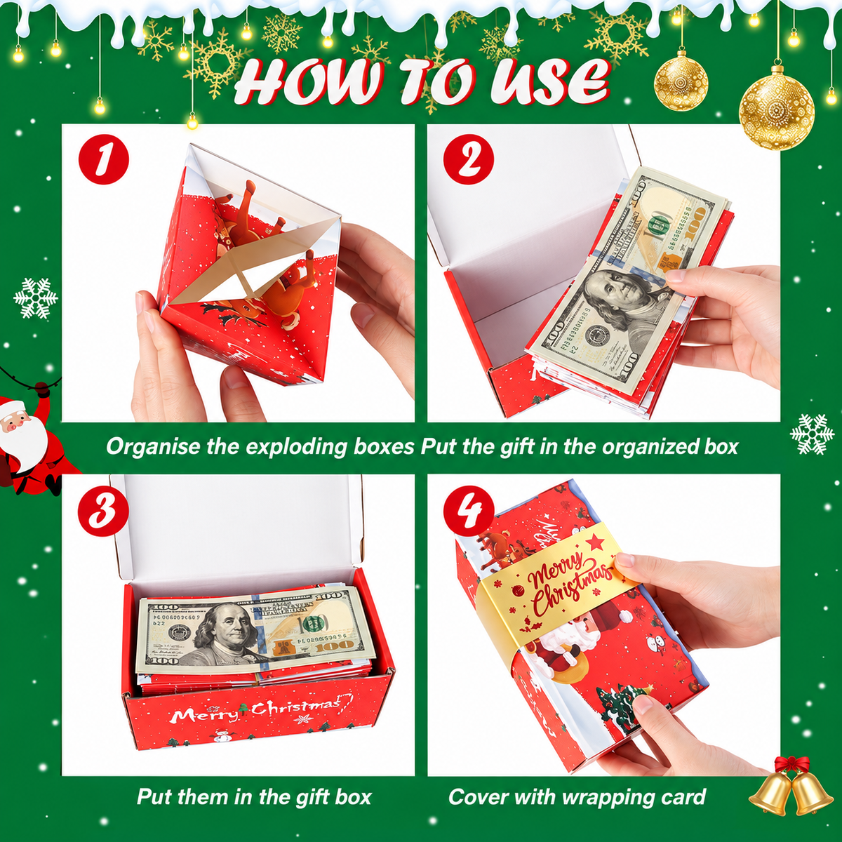 Healrize® Surprise Gift Box Explosion Unique Folding Bouncing Red Envelope Cash Box