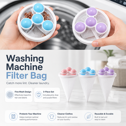 🧺 50% OFF Today — Healrize® Pet Hair Laundry Catcher Bag | Reusable Washer Hair Filter for Dog & Cat Hair, Lint & Laundry Debris 🧼3