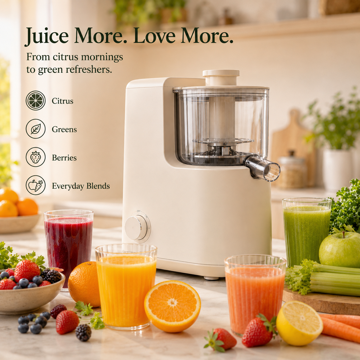 Compact Powerful Household Juicer – Fresh Nutrient-Rich Juices, Easy to Use & Clean for Modern Home Kitchens