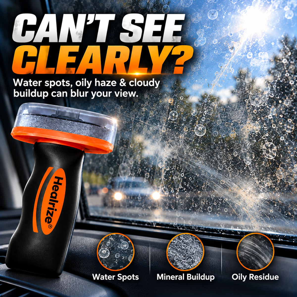 🧼Healrize® Glass Restoration Kit – Water Spot & Oily Residue Remover for Auto & Home Glass