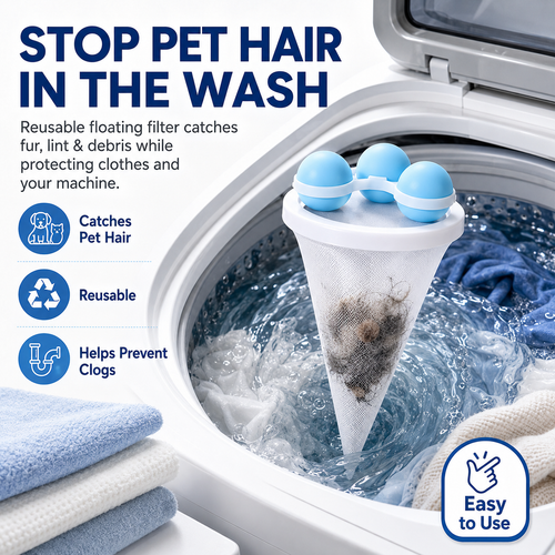 🧺 50% OFF Today — Healrize® Pet Hair Laundry Catcher Bag | Reusable Washer Hair Filter for Dog & Cat Hair, Lint & Laundry Debris 🧼3