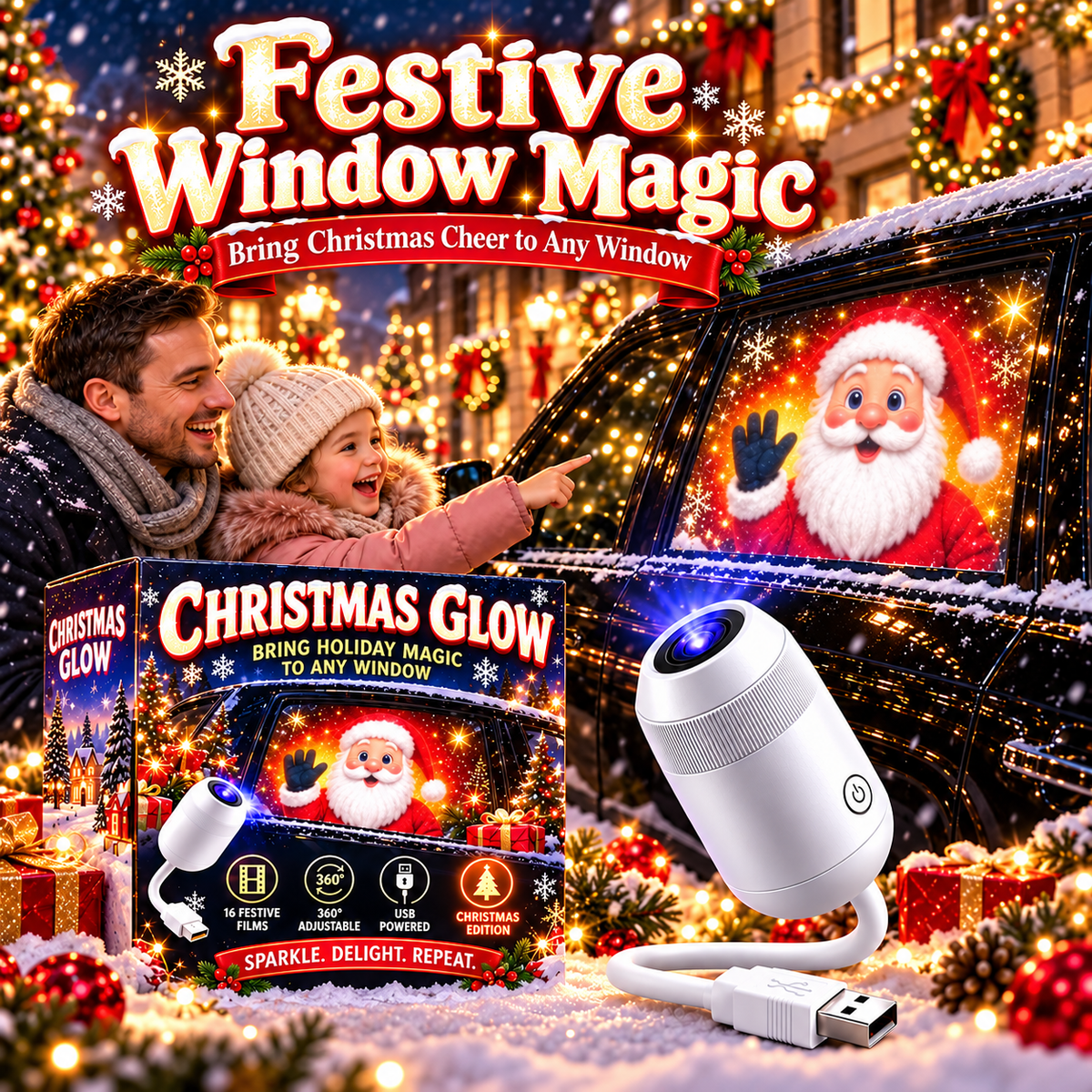 🎅Healrize® Christmas Car Projector Light ✨ Bring Holiday Magic on the Road