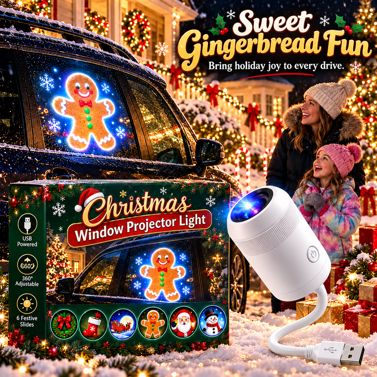🎅Healrize® Christmas Car Projector Light ✨ Bring Holiday Magic on the Road