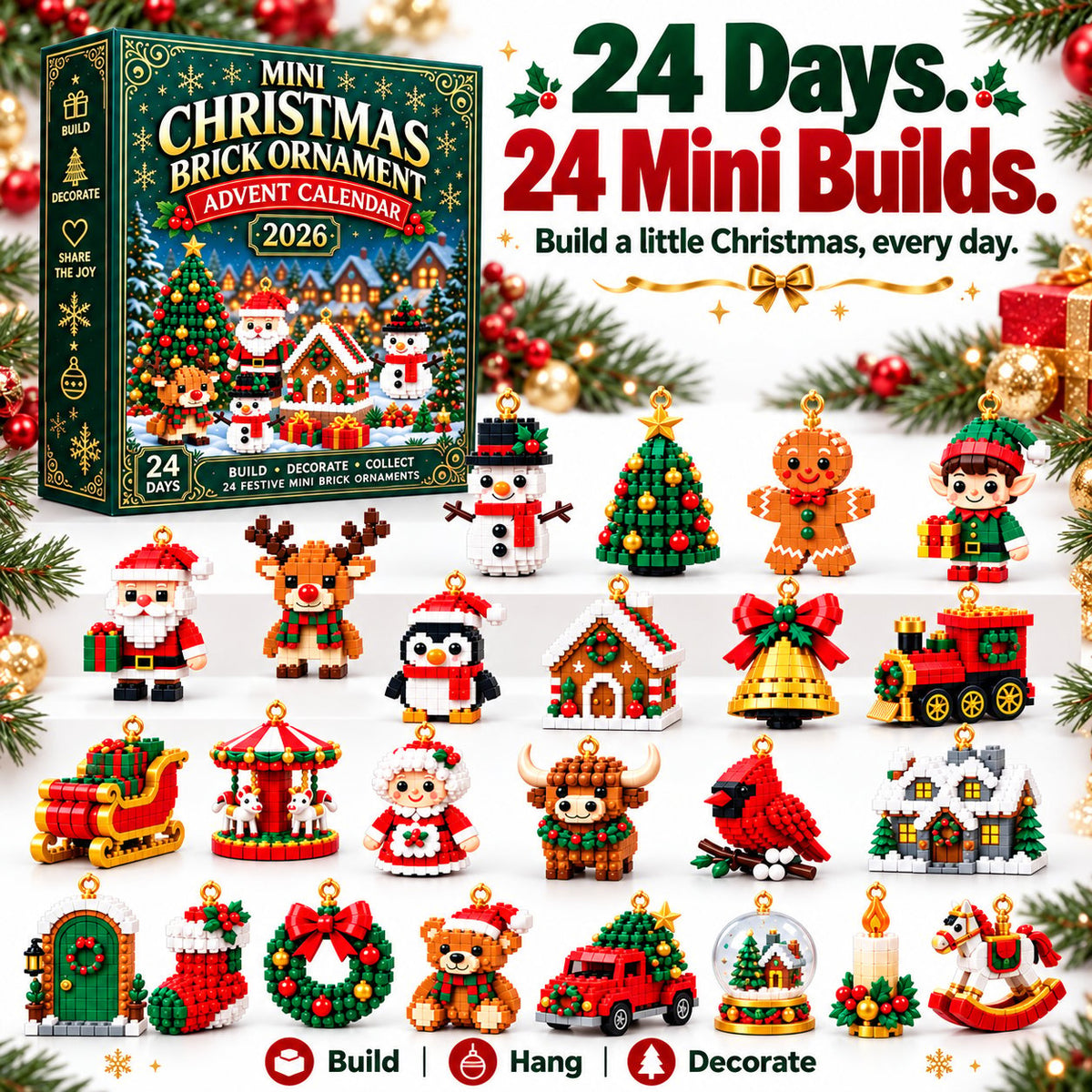 🎅🔥LAST DAY 30% OFF ✨ Healrize®Christmas Countdown Brick Building Advent Calendar For Families